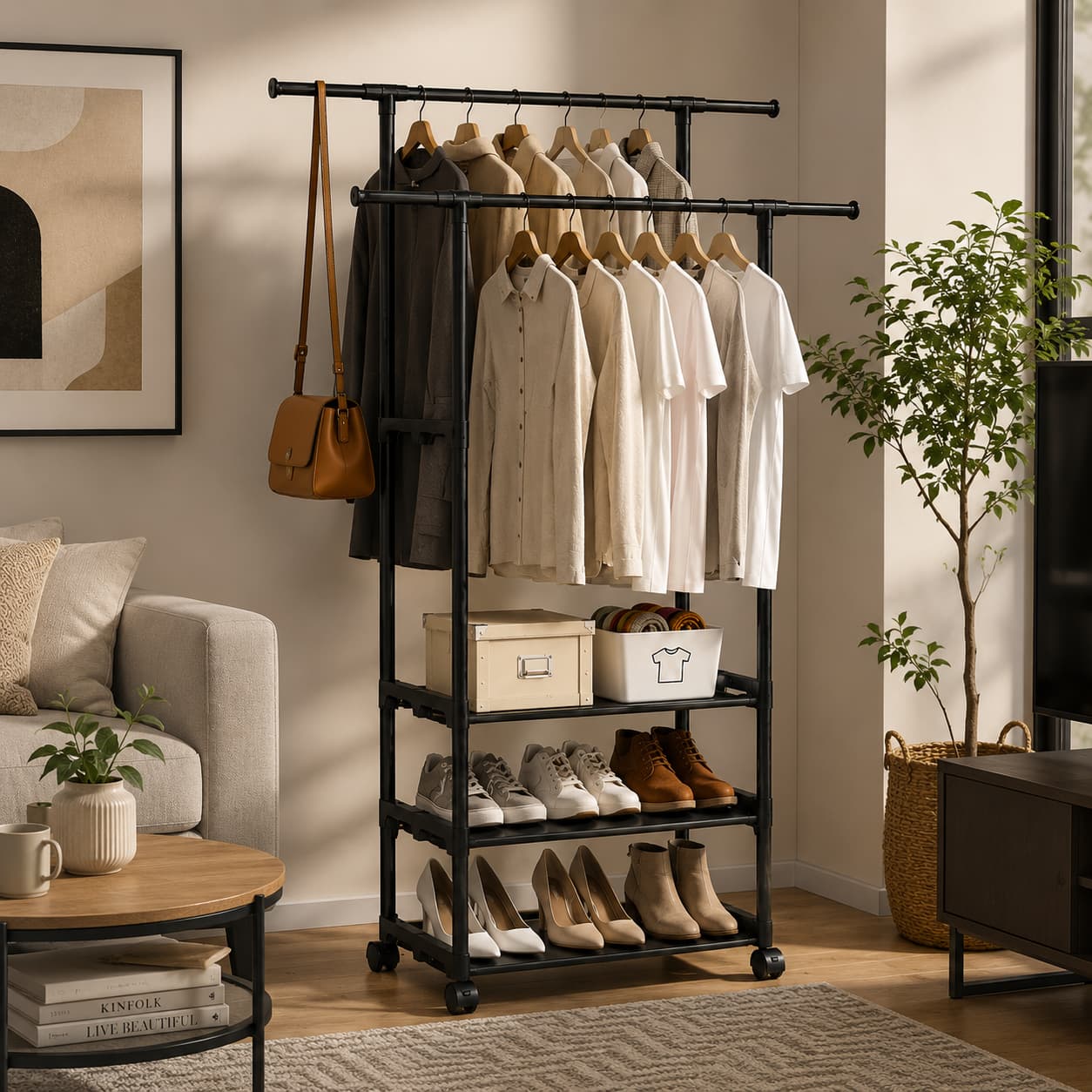 Perchero Organizador Ajustable 3 Niveles
