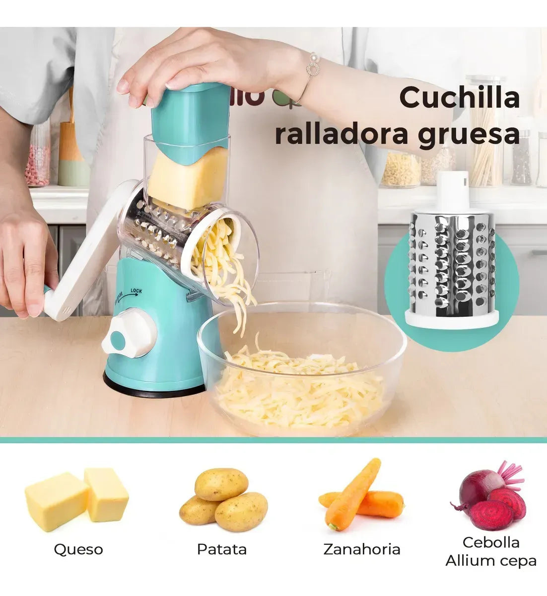 Rallador de Verduras 3 en 1